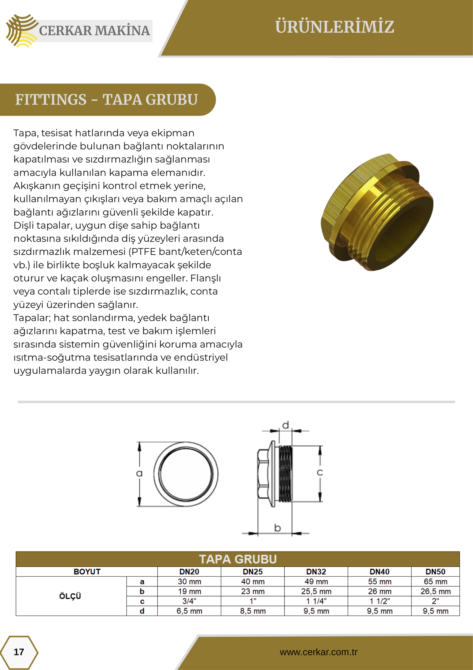 Cerkar katalog teknik çizim — sayfa 18 teknik çizimi